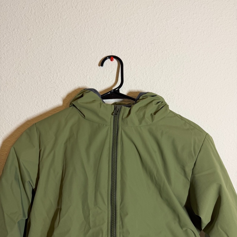 Operation Warm Windbreaker Jacket Women 10/12 Olive Full Zip Hooded Fleece Lined